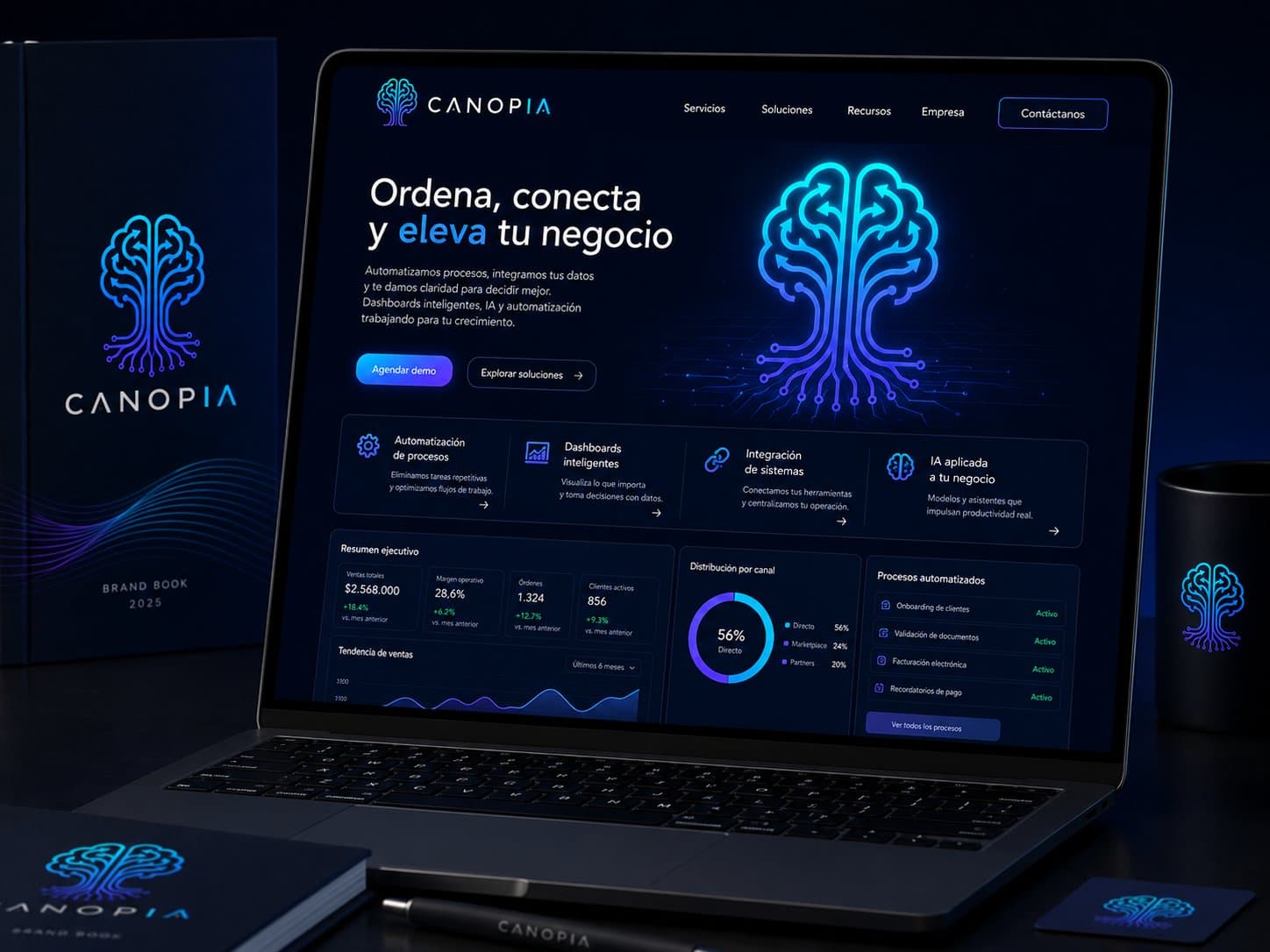 Canopia en laptop · dashboard